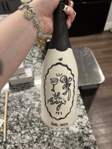 champagne bottle painting